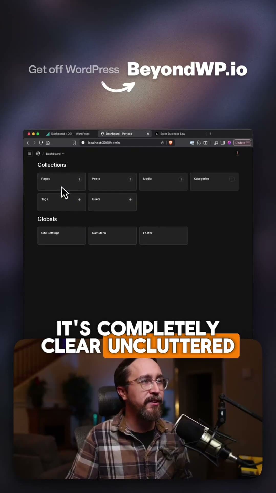 The problem with the WordPress admin