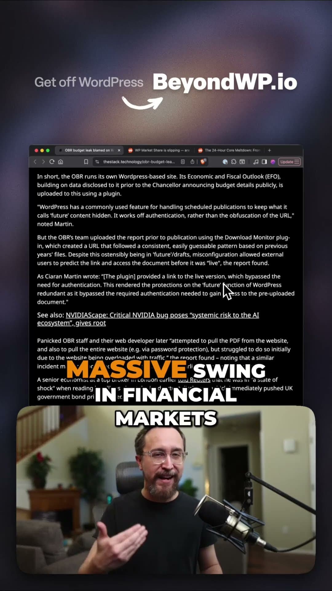 WordPress leak crashed UK budget